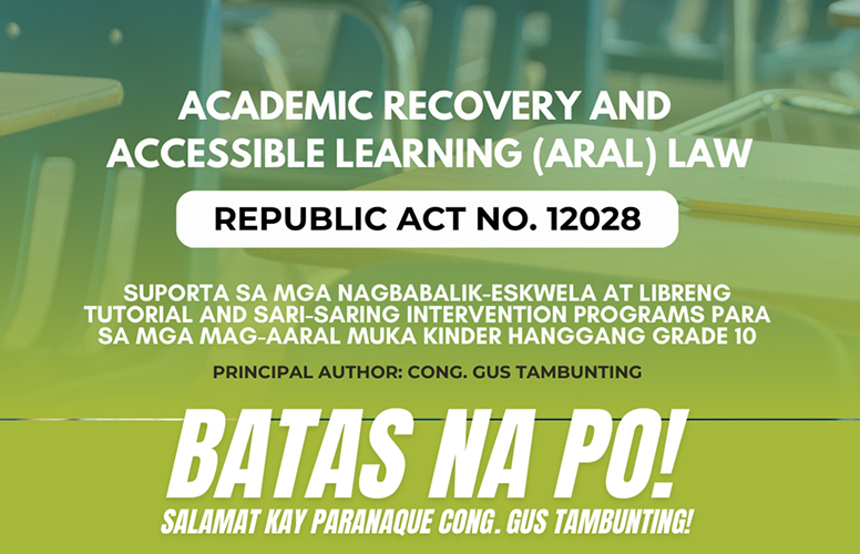 Academic Recovery and Accessible Learning (Aral) Law